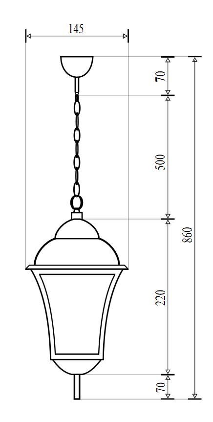 TOSCANA Lampe suspendue de jardin pour l'extérieur résistante à la pluie E27