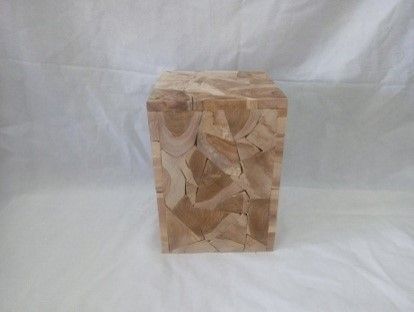 Tabouret Table d'appoint bois teck H : 40 cm pièce unique travail manuel Holz, Krug, Kiste, Töpferei