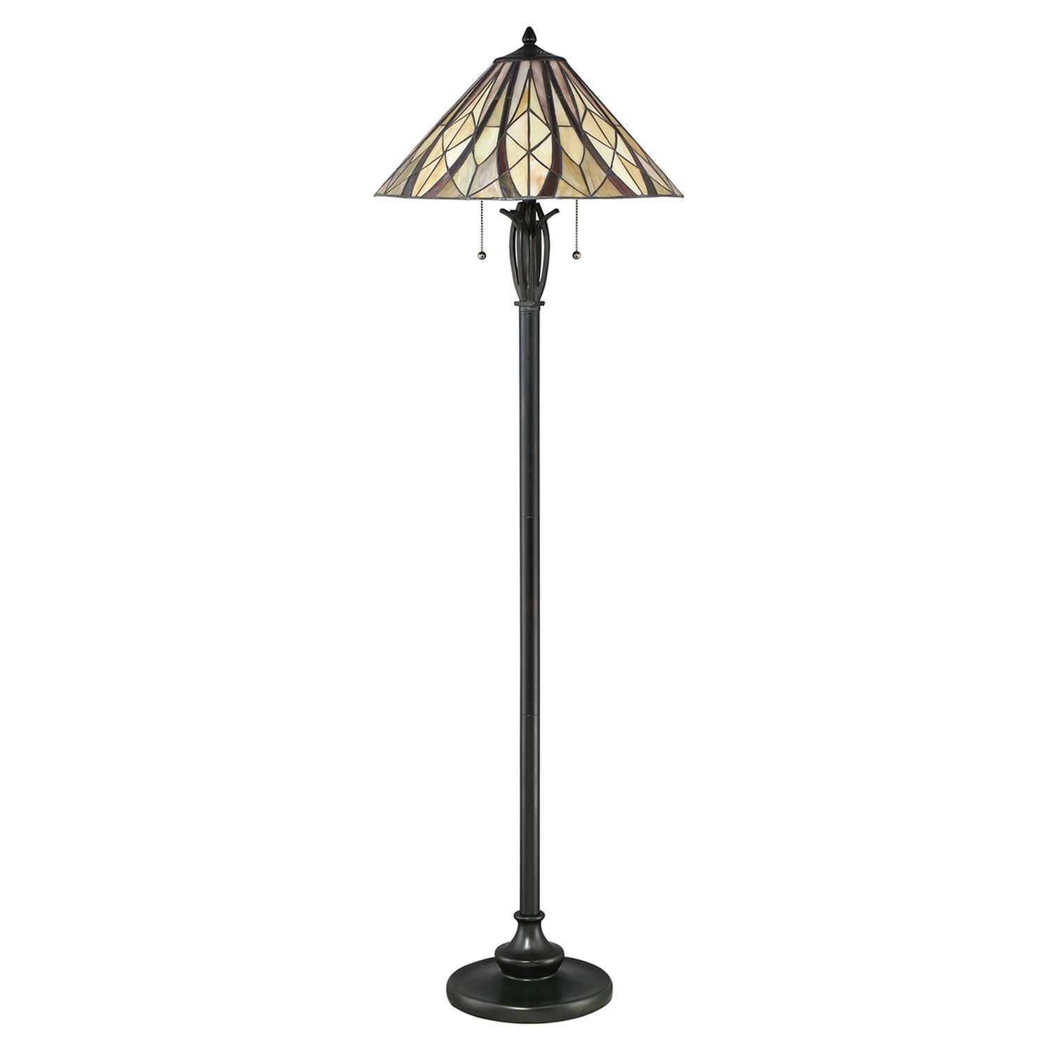beleuchtung-stehleuchte-stehlampe-sansa-2-flammig-bronze-antik-gelb-gold-creme-tiffany-stil-582-2 Stehlampe, Tischlampe, Standlampe, Tiffany-Stil, Glaslampe