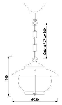 Lampe à suspendre élégante MESSINA laiton verre Ø22cm