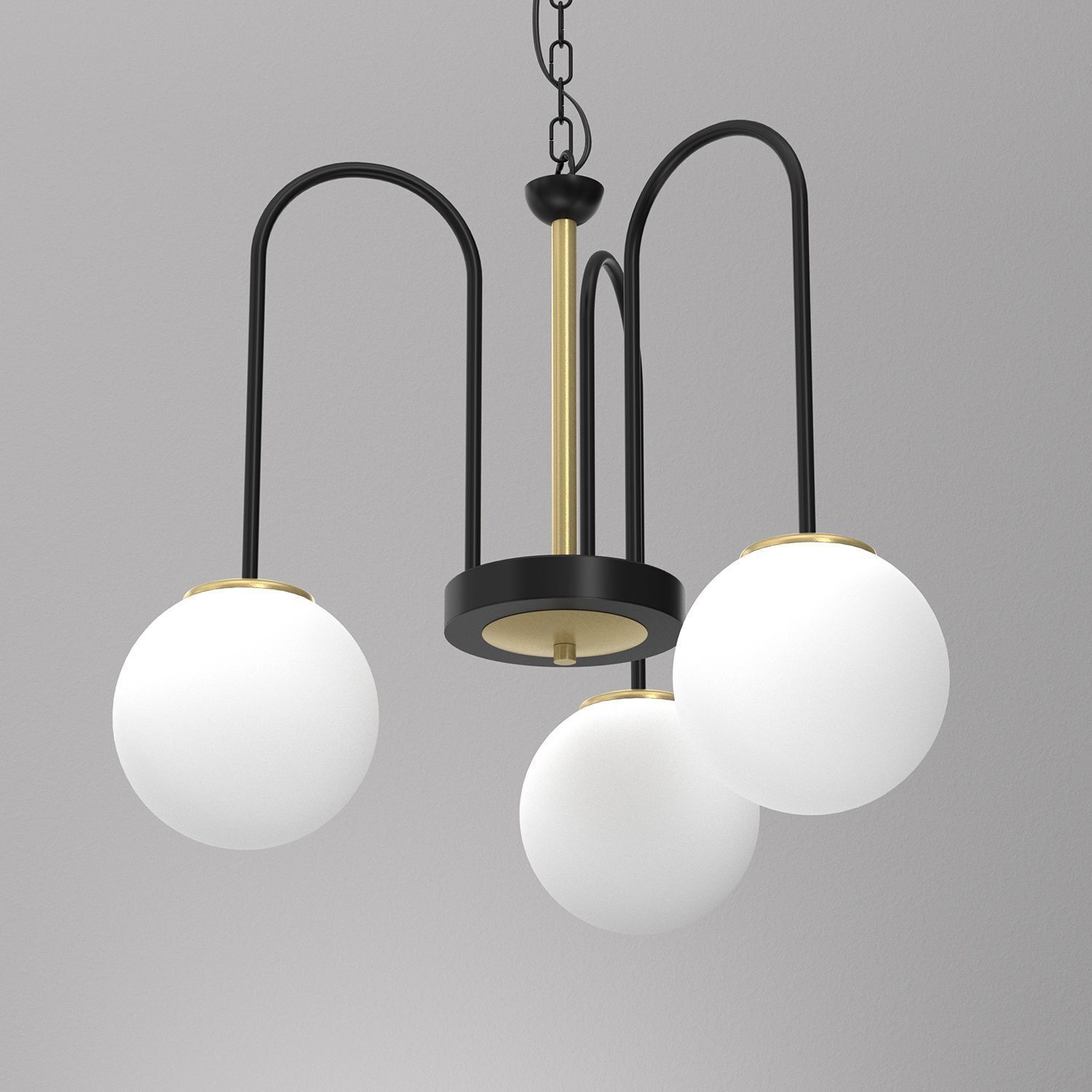 Suspension ronde en laiton noir blanc E14 Ø51 cm Leuchte, Kronleuchter, Lampe, Deckenleuchte