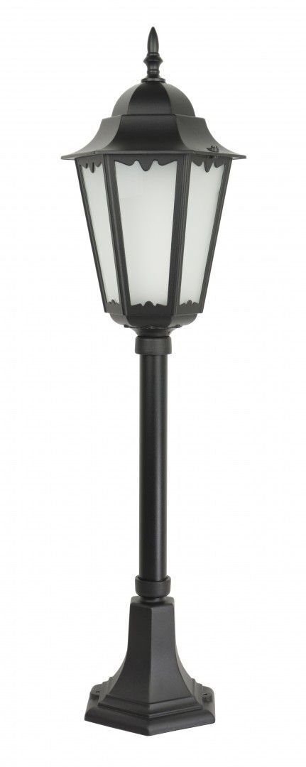 Lampadaire de jardin noir aluminium verre 85cm