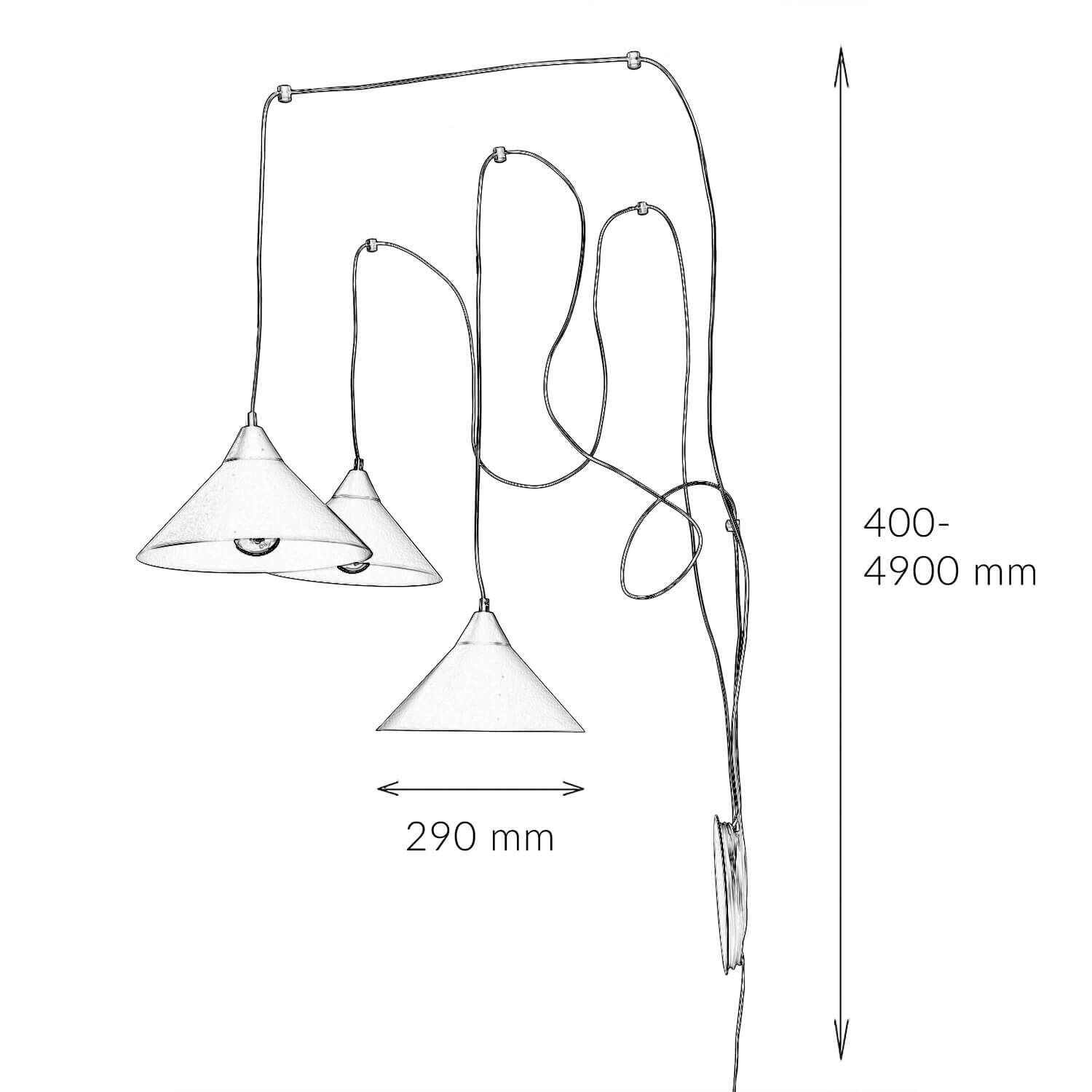 Spider Hängeleuchte mit Stecker Kabelschalter FLEXIO Lampe, Diagramm, Handlung, Lampenschirm