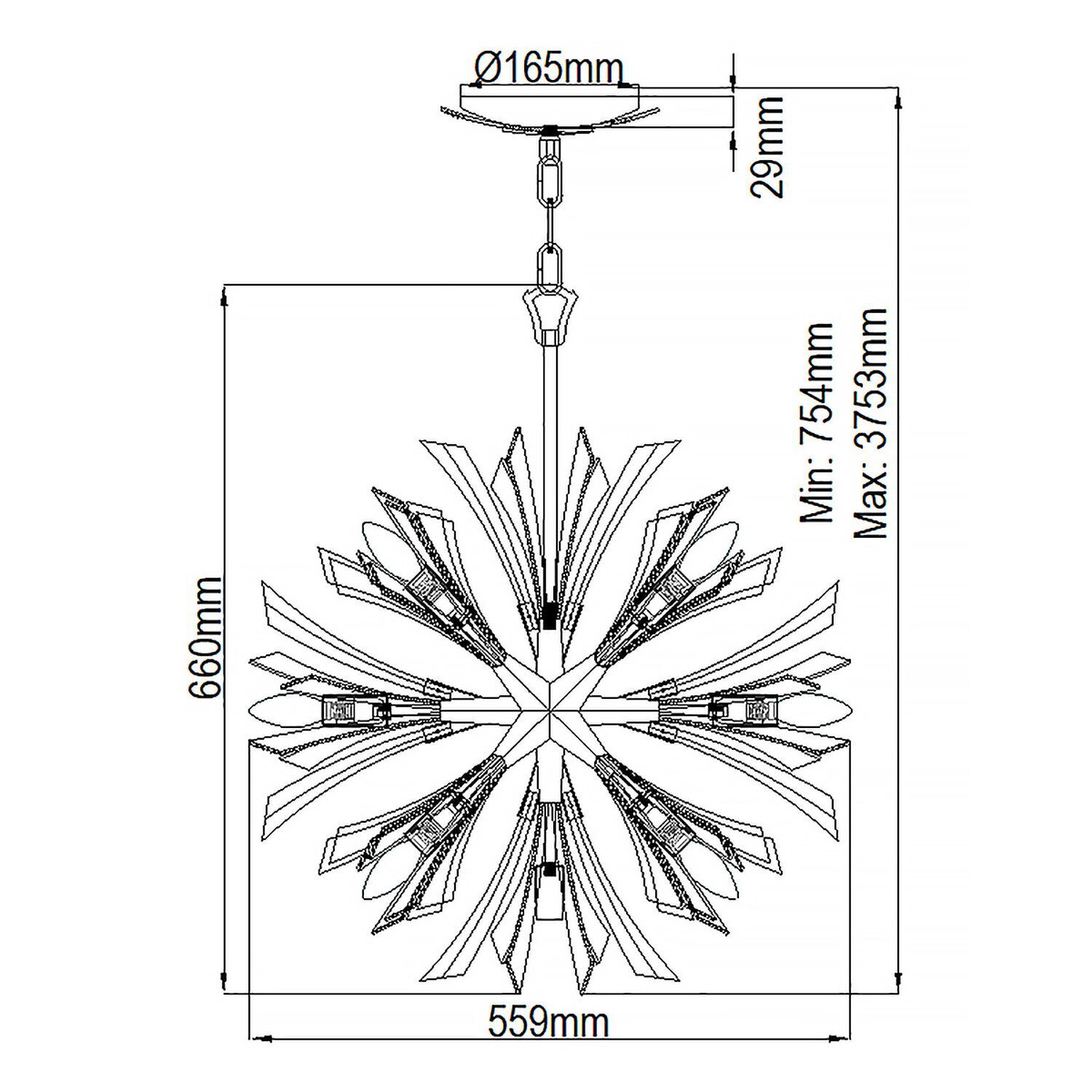 Hängelampe Metall Kristall in Gold brüniert Ø 55,9 cm groß Kronleuchter, Kronleuchter, Glaspendel, Hängelampe, Dekoration
