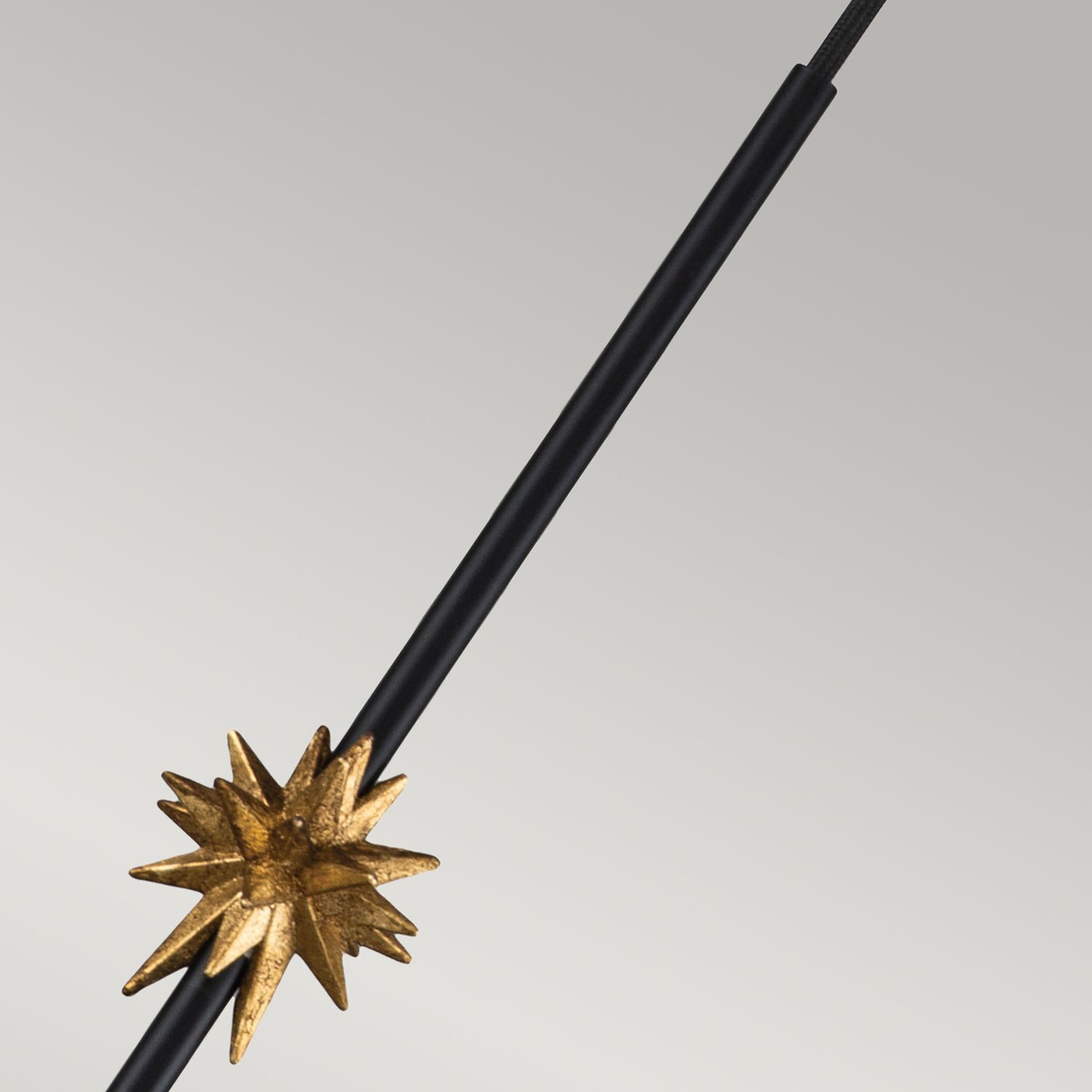 Pendelleuchte Schwarz Gold Ø 17,8 cm schmal Modern kunstvoll