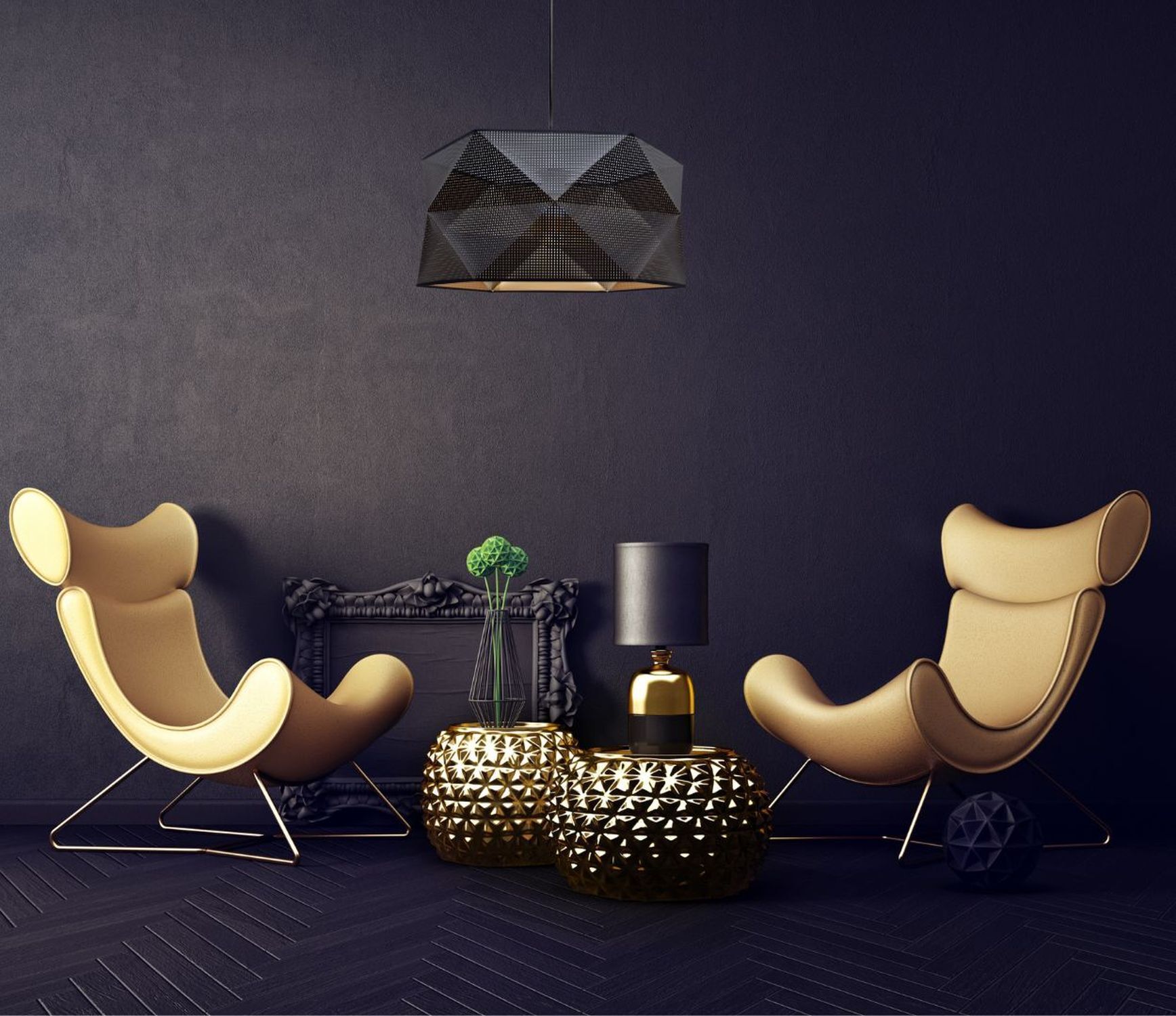 Lampe à suspendre moderne Abat-jour en tissu confortable E27 L:70 Lampe, Mobiliar, Pflanze