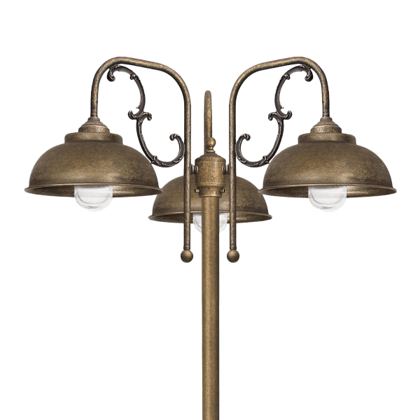 Candélabre Laterne, Wandleuchte, Metall, Patina, 3-licht