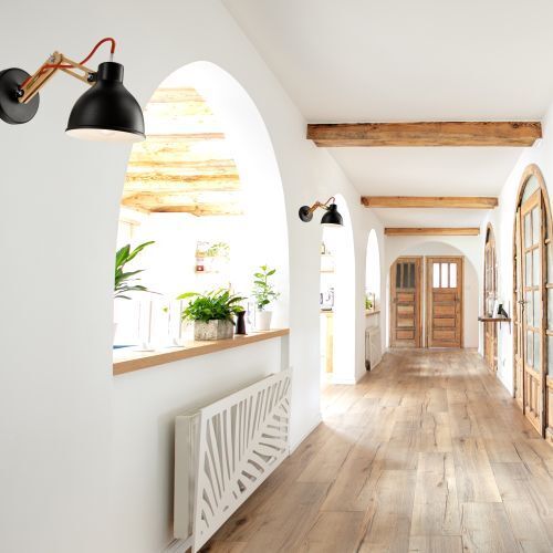 Holz Schwarz Spot Modern vielseitig TIASIA Lampe Drinnen, Innenarchitektur, Fußboden, Holz, Bodenbeläge