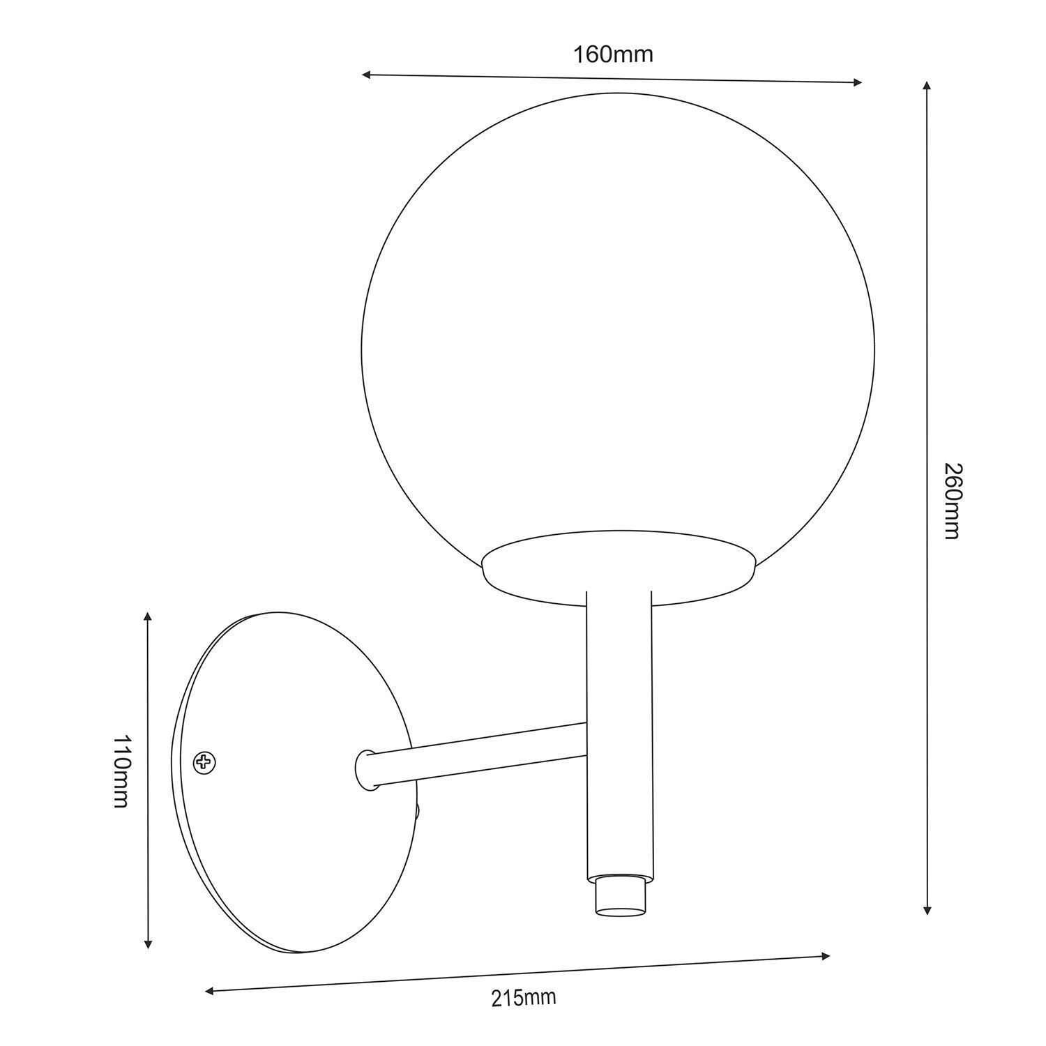 Applique verre métal noir or E27 boule anti-éblouissement Diagramm, Handlung