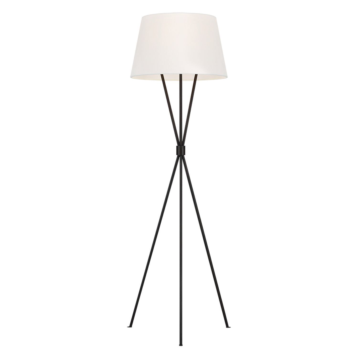 Stehlampe Dreibein in Rost Weiß 140cm klein Metall Stoff