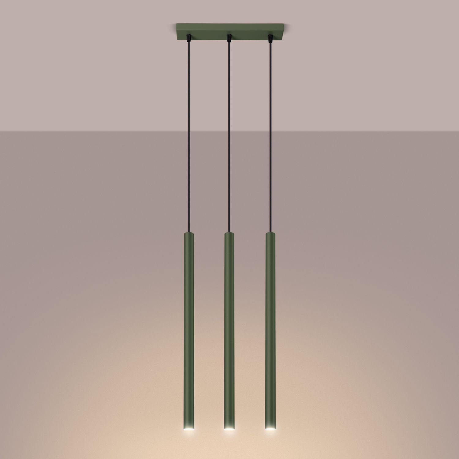 Pendelleuchte, Beleuchtung, hängend, grün, Drei-Pendelleuchte