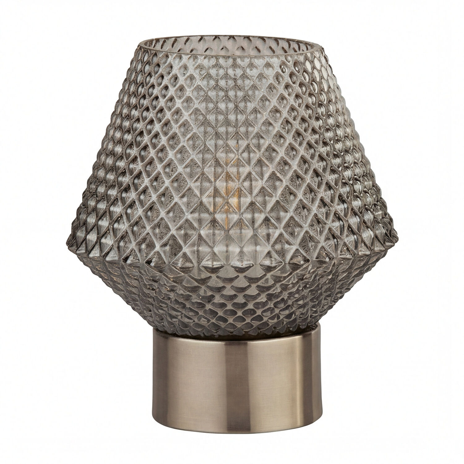 tischlampe-tischlampe-mit-schirm-kleine-tischlampe-kelly-1x-e27-bis-7-w-chrom-rauchgrau-fuer-wohnzimmer-schlafzimmer-01 Lampe, Glas, geräuchert, Texturiert, Basis-Metall