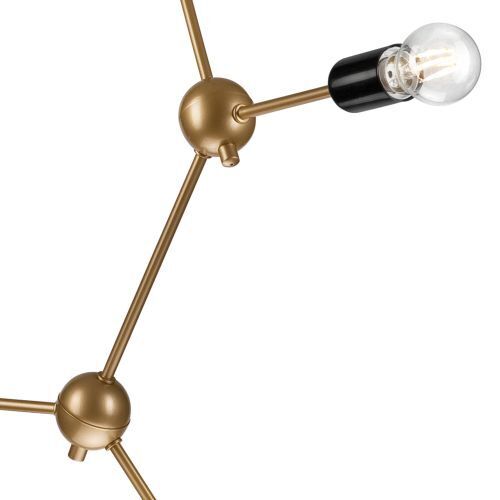 Hängelampe in Gold Metall 3xE27 Wohnzimmer Leuchte
