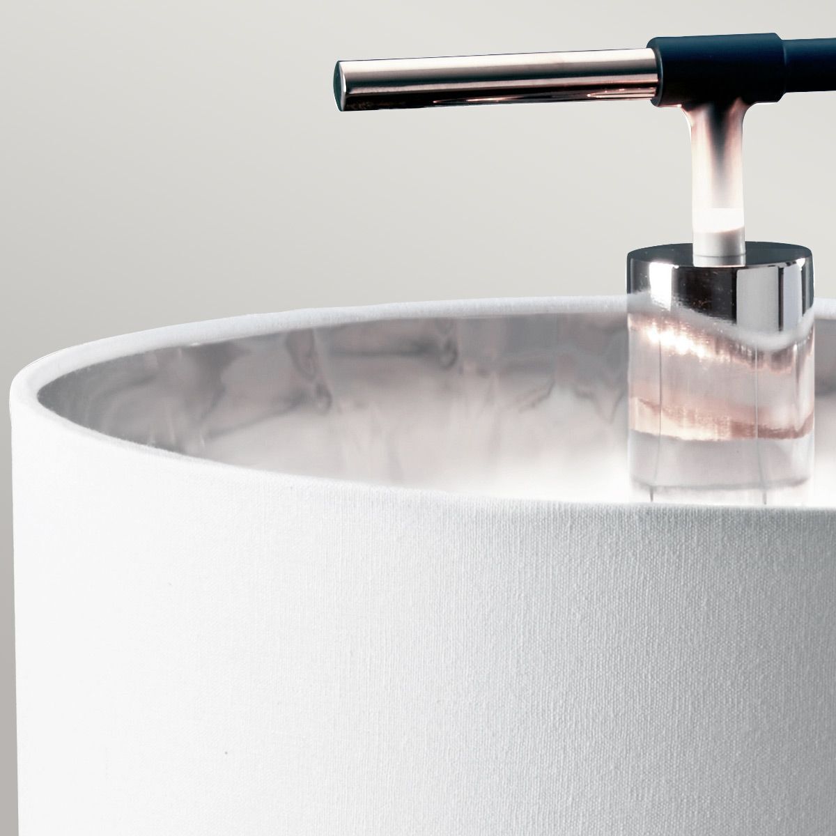 Lampe de table salon noir blanc nickel poli E27 66 cm